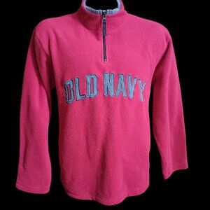 Old Navy Men's Jacket 1/4-Zip Fleece Pullover Shirt Red Sweater Jacket